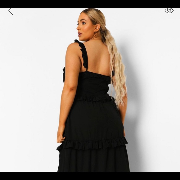 Boohoo Plus Ruffle Detail Maxi Sun Dress sz 14 NWOT - Picture 6 of 6
